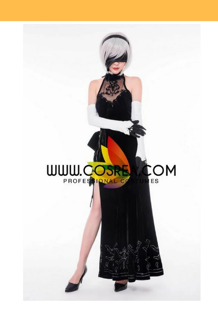 Cosrea NieR Automata 2B Evening Dress Cosplay Costume 3 Cosrea NieR Automata 2B Evening Dress Cosplay Costume