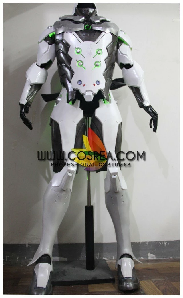 Cosrea Custom Armors & Costumes Overwatch Genji Gunmetal Silver With LED Armor Cosplay Costume 4 Cosrea Custom Armors & Costumes Overwatch Genji Gunmetal Silver With LED Armor Cosplay Costume