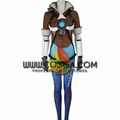 Cosrea Overwatch Tracer Gradient Blue Cosplay Costume