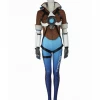 Cosrea Overwatch Tracer Gradient Blue Cosplay Costume