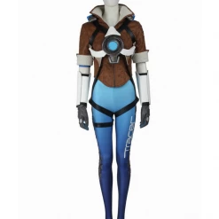 Cosrea Overwatch Tracer Gradient Blue Cosplay Costume
