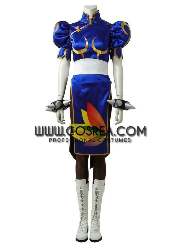 Cosrea Street Fighter Chun Li Navy Blue Cosplay Costume 4 Cosrea Street Fighter Chun Li Navy Blue Cosplay Costume