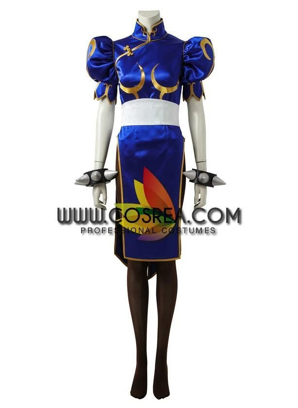 Cosrea Street Fighter Chun Li Navy Blue Cosplay Costume 5 Cosrea Street Fighter Chun Li Navy Blue Cosplay Costume