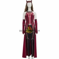 Cosrea Scarlet Witch Finale Version In Bright Red Wanda And Vision TV Series Cosplay Costume Marvel Universe
