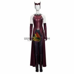 Cosrea Scarlet Witch Finale Version With Patterned Cape Wanda And Vision TV Series Cosplay Costume
