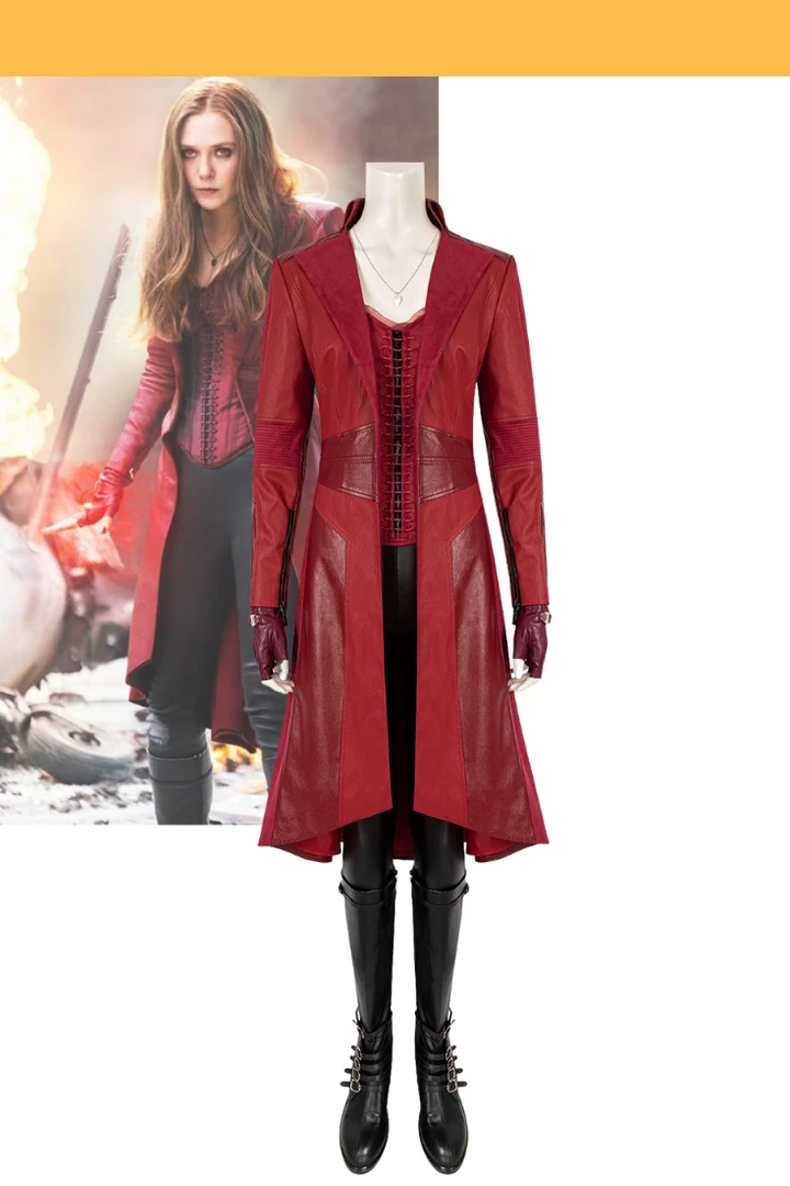 Cosrea Marvel Universe Scarlet Witch The Civil War Bright Red Cosplay Costume 3 Cosrea Marvel Universe Scarlet Witch The Civil War Bright Red Cosplay Costume
