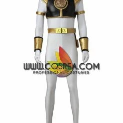 Cosrea TV & Movies Power Rangers Kyoryu Sentai White Ranger Cosplay Costume