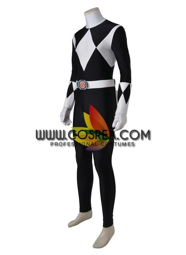 Cosrea Mighty Morphin Power Rangers Black Ranger Cosplay Costume 8 Cosrea Mighty Morphin Power Rangers Black Ranger Cosplay Costume