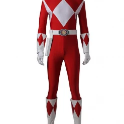 Cosrea Mighty Morphin Power Rangers Red Ranger Cosplay Costume TV & Movies