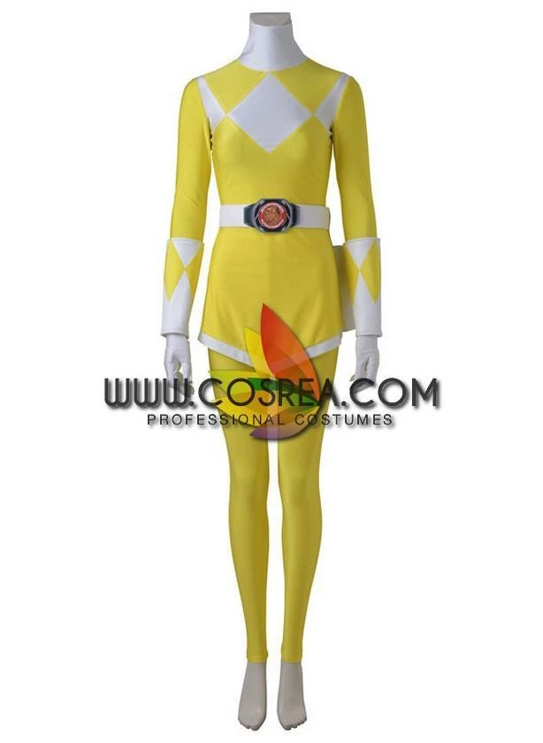 Cosrea Mighty Morphin Power Rangers Yellow Ranger Cosplay Costume 4 Cosrea Mighty Morphin Power Rangers Yellow Ranger Cosplay Costume
