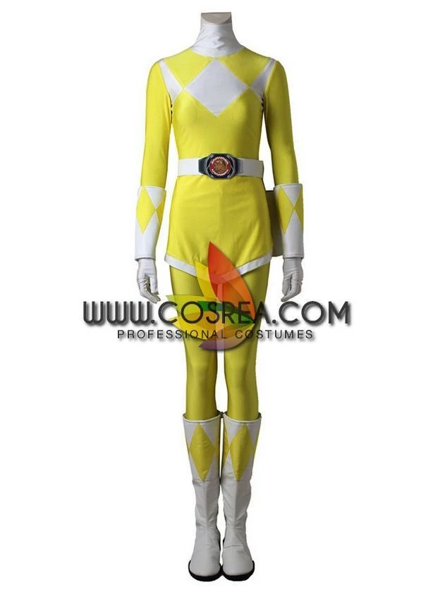 Cosrea Mighty Morphin Power Rangers Yellow Ranger Cosplay Costume 7 Cosrea Mighty Morphin Power Rangers Yellow Ranger Cosplay Costume