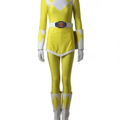 Cosrea Mighty Morphin Power Rangers Yellow Ranger Cosplay Costume
