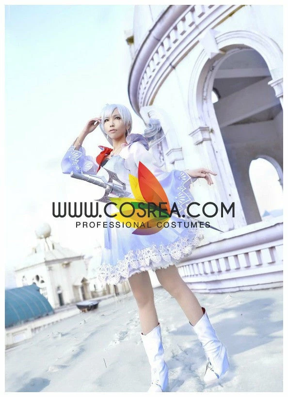 Cosrea RWBY White Weiss Season 1 Cosplay Costume Anime Costumes 4 Cosrea RWBY White Weiss Season 1 Cosplay Costume Anime Costumes