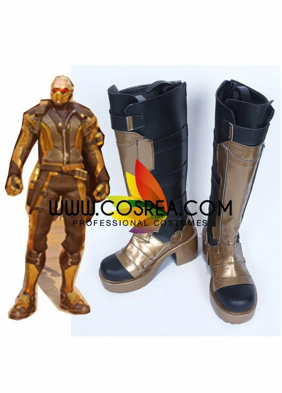 Cosrea Overwatch Soldier 76 Golden Cosplay Shoes 4 Cosrea Overwatch Soldier 76 Golden Cosplay Shoes