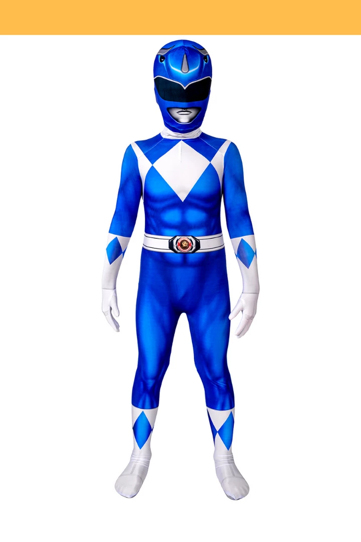 Cosrea Mighty Morphin Power Rangers Blue Ranger Kids Size Digital Printed Cosplay Costume TV & Movies 3 Cosrea Mighty Morphin Power Rangers Blue Ranger Kids Size Digital Printed Cosplay Costume TV & Movies