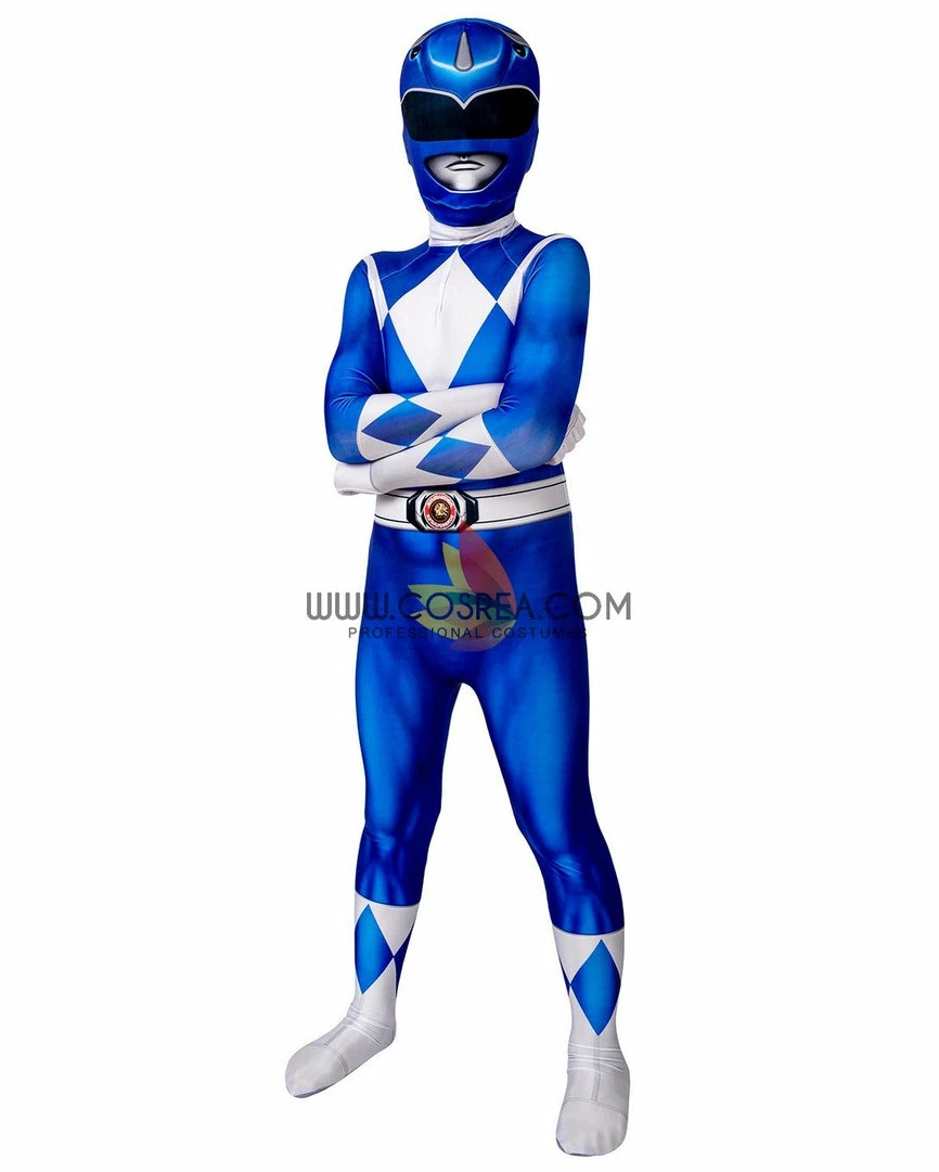 Cosrea Mighty Morphin Power Rangers Blue Ranger Kids Size Digital Printed Cosplay Costume TV & Movies 5 Cosrea Mighty Morphin Power Rangers Blue Ranger Kids Size Digital Printed Cosplay Costume TV & Movies