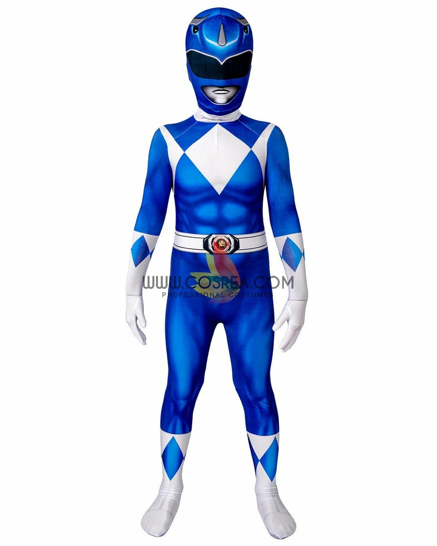 Cosrea Mighty Morphin Power Rangers Blue Ranger Kids Size Digital Printed Cosplay Costume TV & Movies 4 Cosrea Mighty Morphin Power Rangers Blue Ranger Kids Size Digital Printed Cosplay Costume TV & Movies