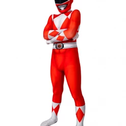 Cosrea TV & Movies Mighty Morphin Power Rangers Red Ranger Kids Size Digital Printed Cosplay Costume