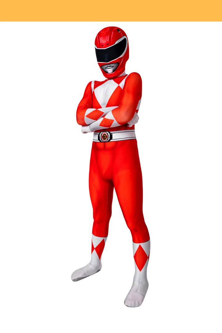 Cosrea TV & Movies Mighty Morphin Power Rangers Red Ranger Kids Size Digital Printed Cosplay Costume 3 Cosrea TV & Movies Mighty Morphin Power Rangers Red Ranger Kids Size Digital Printed Cosplay Costume