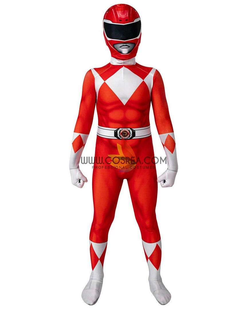 Cosrea TV & Movies Mighty Morphin Power Rangers Red Ranger Kids Size Digital Printed Cosplay Costume 4 Cosrea TV & Movies Mighty Morphin Power Rangers Red Ranger Kids Size Digital Printed Cosplay Costume