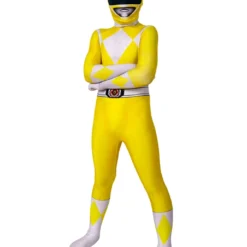 Cosrea TV & Movies Mighty Morphin Power Rangers Yellow Ranger Kids Size Digital Printed Cosplay Costume